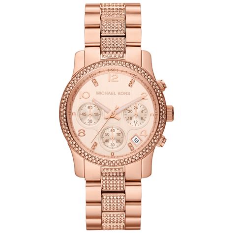 michael kors womens watches gold pink interior|Michael Kors small gold watch.